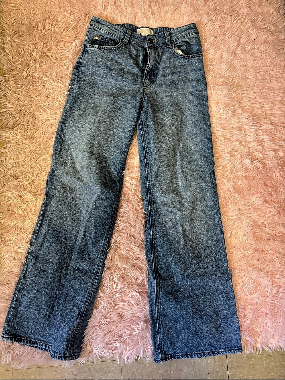 H&M Wide High Jeans Women's Wide-Leg Blue Jeans Size 4